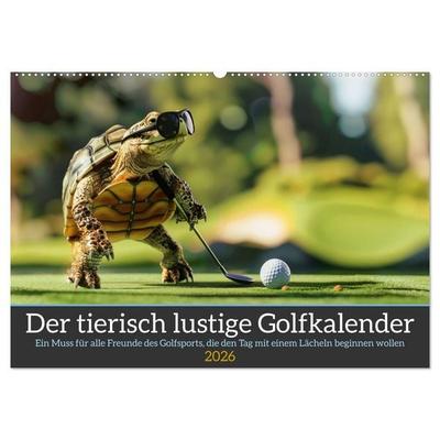 Der tierisch lustige Golfkalender (Wandkalender 2026 DIN A2 quer), CALVENDO Monatskalender