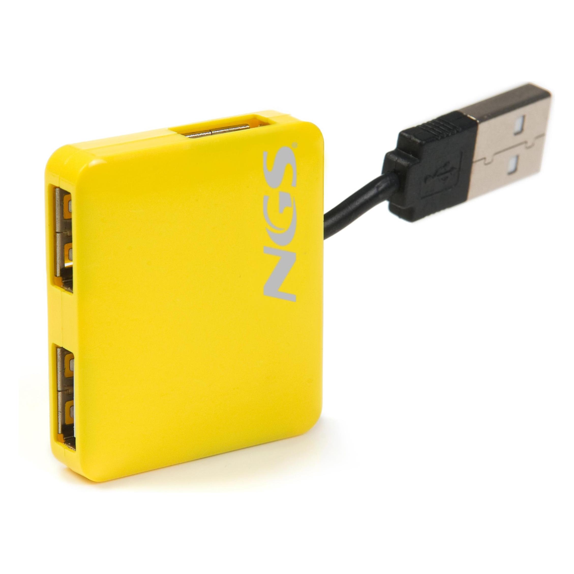 NGS YellowMicroHub žlutá / USB hub / 4 porty / USB 2.0 / plast (USB-A, 4 Ports) (NGS YELLOWMICROHUB)