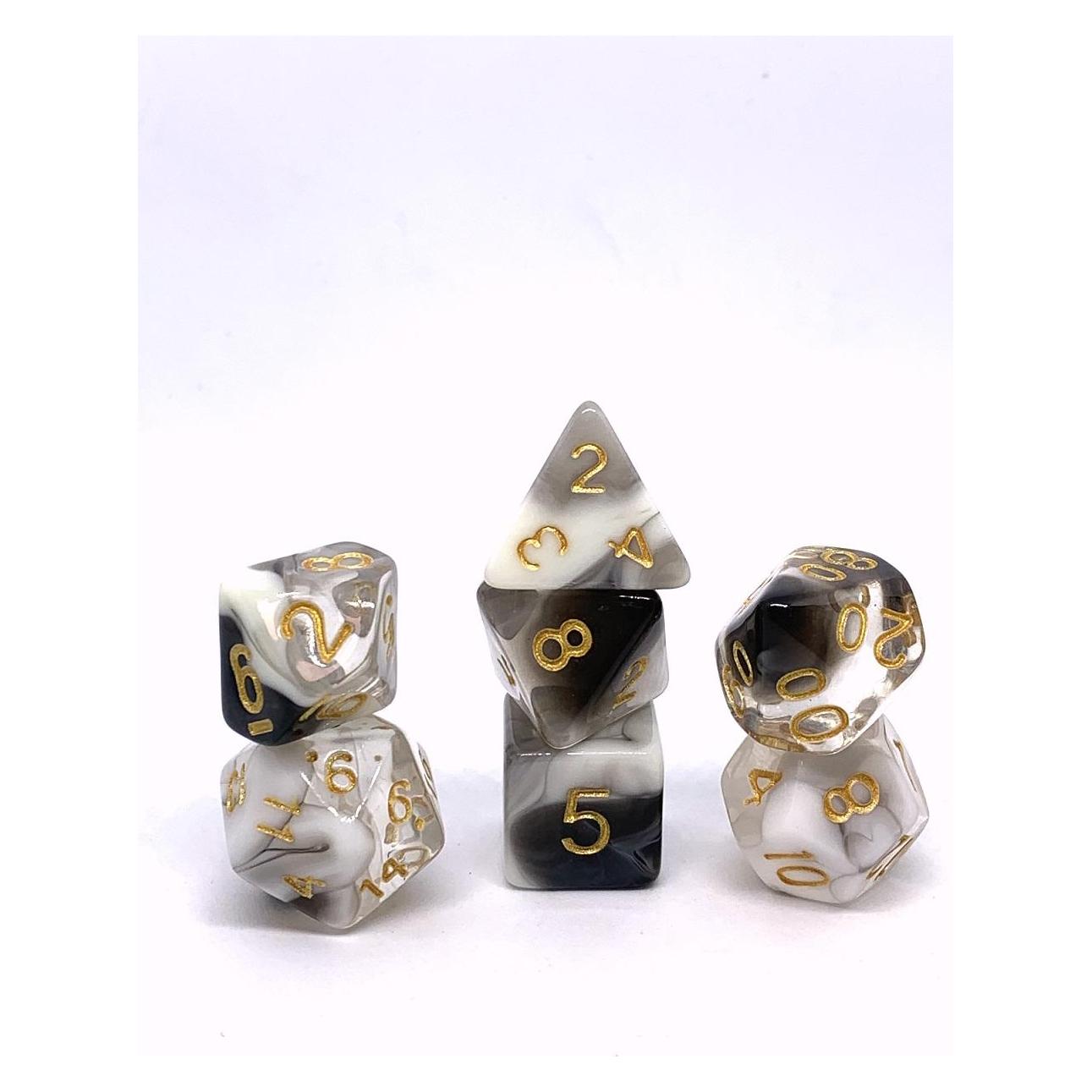 Dice4friends Würfelset Transparent: Nebula Marble (7) (DIC37239)