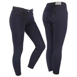 QHP Reithose softshell Alexa vollbesatz Schwarz, Größe: 36