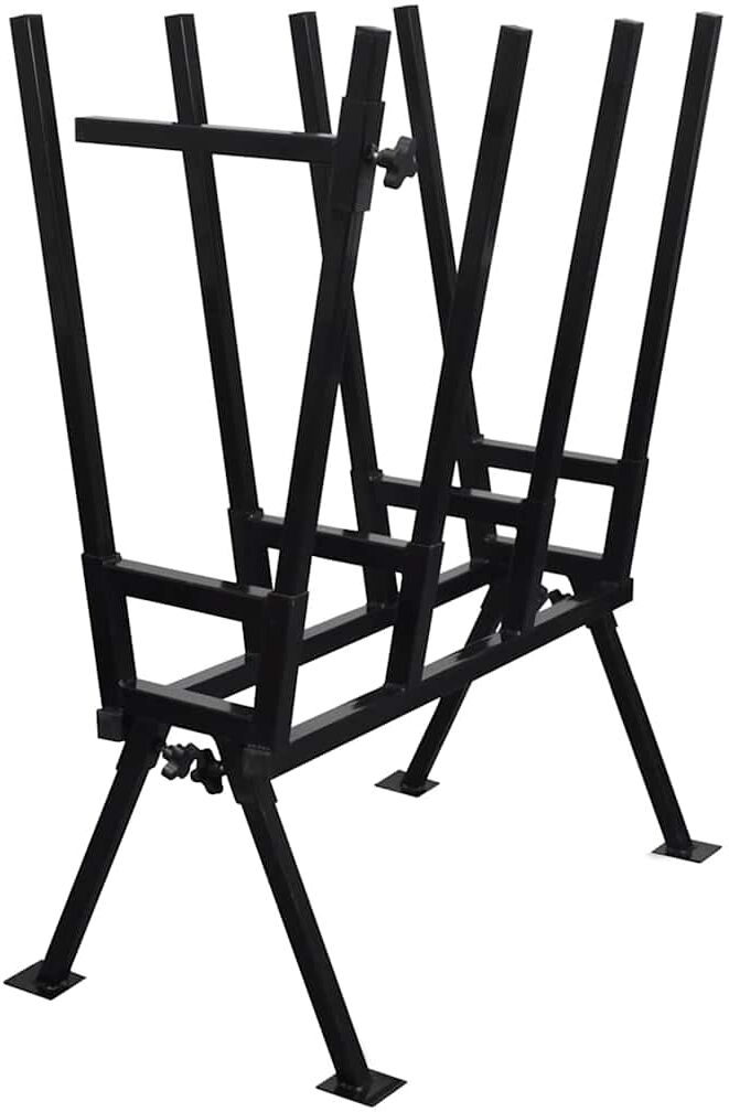 vidaXL Tréteau enduit de poudre noir pour travail en bois