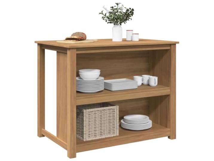 Xolmizyn Kücheninsel Panama Massivholz Kiefer Kochinsel Anrichte 112x77x90 Rustikale Optik, Viel Stauraum, Robustes Material, Einfache Reinigung