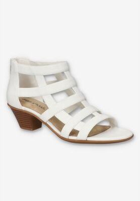 Women's Marg Gladiator Sandal by Easy Street in White (Size 7 XW)