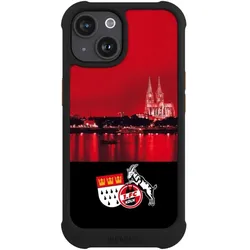 Nivocase Hülle für Apple iPhone 15 Stossfeste Handyhülle NIVOmax Case Schwarz 1. FC Köln Offizielles (Apple iPhone 15), Smartphone Hülle, Schwarz
