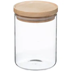 WellHome - Glas- und Holzgefäß, luftdicht verschlossen, 600 ml