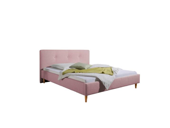 Livetastic Polsterbett Slade, Rosa, Holz, Buche, massiv, 200x200 cm, Made in Germany, für Lattenrost geeignet, Schlafzimmer, Betten, Polsterbetten