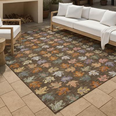 Addison Rugs Machine Washable Indoor/ Outdoor Modern Frogs Chantille Rug