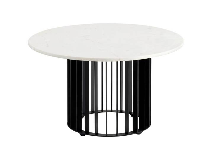 Livetastic Couchtisch, Schwarz, Weiß, Metall, Stein, rund, rund, 70x40x70 cm, Wohnzimmer, Wohnzimmertische, Couchtische, Couchtische Marmor