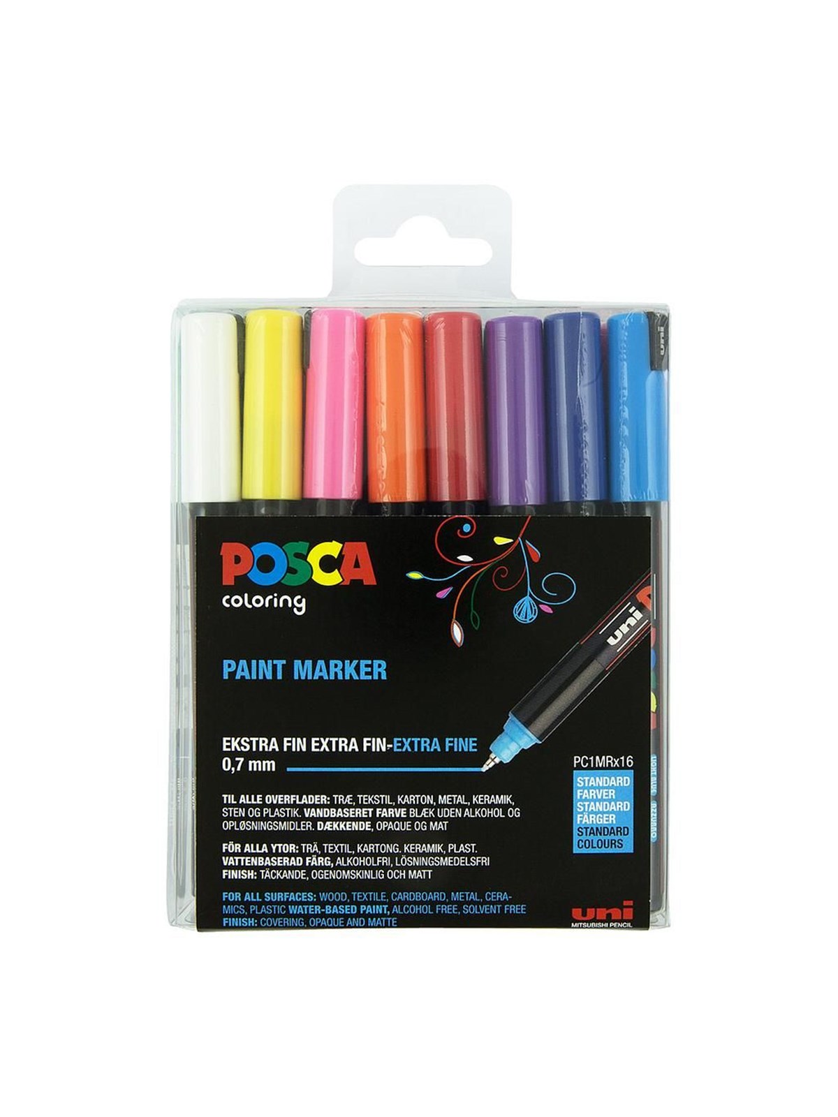 POSCA marker sæt PC-1MR 16 ass. std. colors