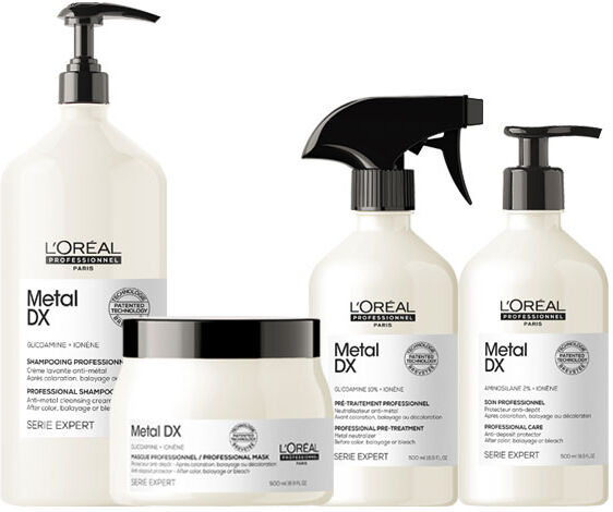 3000ml L'Oréal Professionnel Paris Serie Expert Metal DX Profi Set (Shampoo 1500ml + Treatment 500ml + Mask 500ml + Care 500ml)