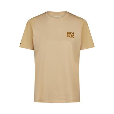 T-Shirt ENDURA "ALLTRACK", Damen, Gr. XS, beige (sand), Obermaterial: 83% Wolle WO. 12% Polyamid PA. 5% Elasthan EL., uni, regular fit, Rundhals, Shirts T-Shirt, mit vielen Features