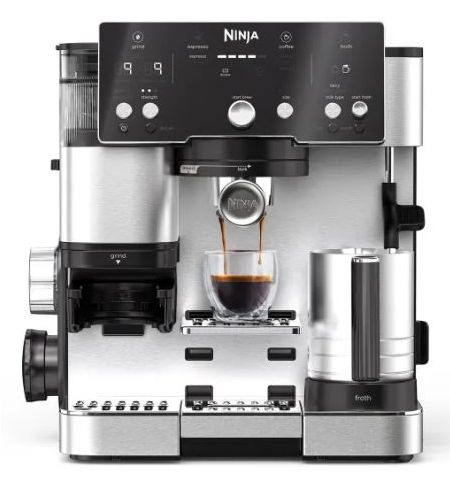 Ninja ES501EU Siebträger Kaffeemaschine 9 bar 1650 W (Schwarz, Edelstahl)