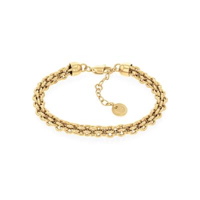 Armband TOMMY HILFIGER "Schmuck Edelstahl Armschmuck Ankerkette INTERTWINE CIRCLES", gold (gelbgoldfarben), Armbänder, Damen, 23cm, Edelstahl, Armband
