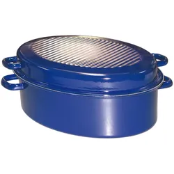 Riess Gänsebräter, Pfanne + Kochtopf, Blau