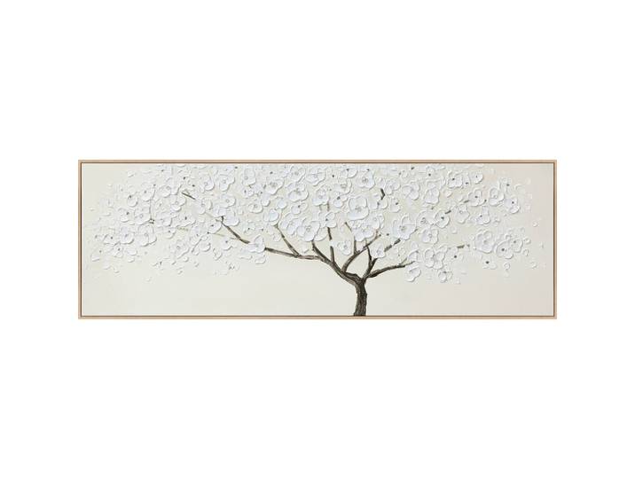 Leinwandbild 150/50/3,6 cm rechteckig Schwarz, Weiss, Grauweiss Bäume