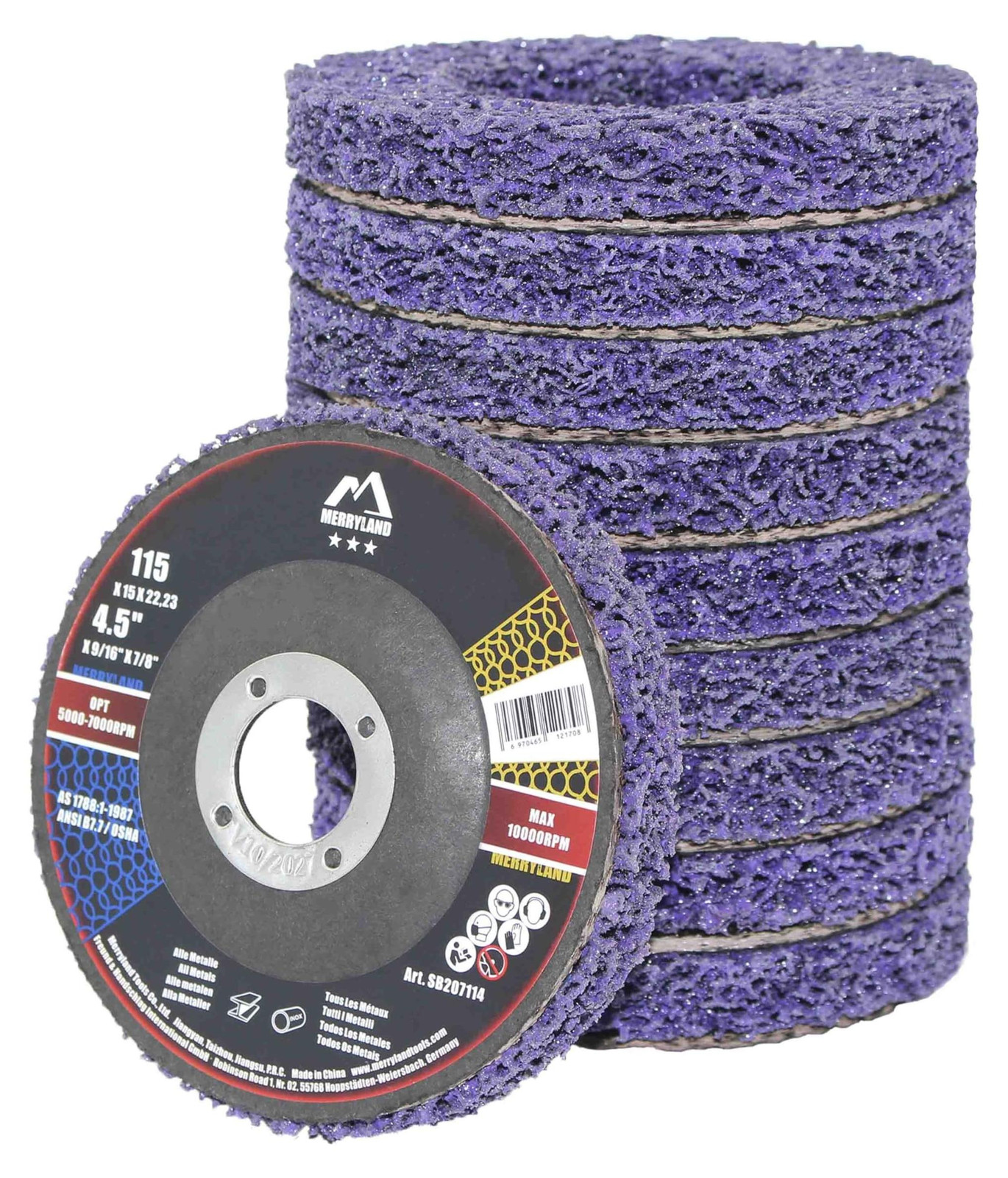 Elzusha Set van 10 Reinigingsdiscs 115 mm voor Hoekslijper