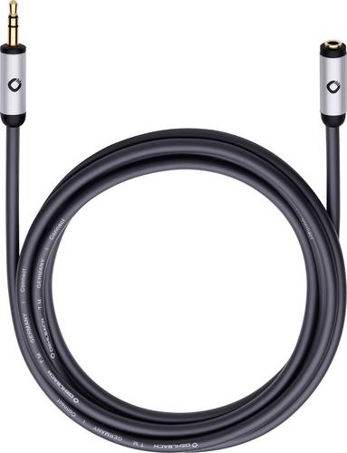 Klinke Audio Verlängerungskabel [1x Klinkenstecker 3.5 mm - 1x Klinkenbuchse 3.5 mm] 3.00 m Schwarz vergoldete Steckkontakte Oehlbach i-Connect J-35