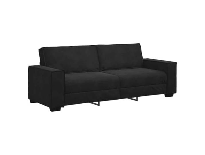 Makastle 3 Sitzer Sofa Couch Schwarz 220x78x84 cm Samt