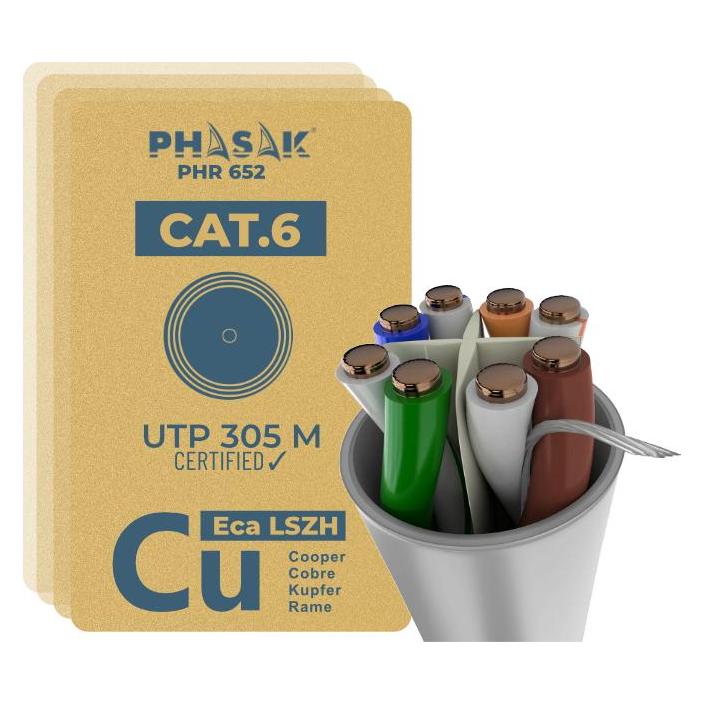 Phasak PHR 652 Netzwerkkabel Grau 305 m Cat6 U/UTP (UTP) (PHR 652) - Kabel - Netzwerk (CAT6, 305 m) (PHR 652)