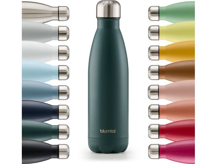 Blumtal Thermosfles - Met dubbele wand - Thermosbeker Koffie\, Thee en Koele dranken - Travel Mug - 1000ml - Donkergroen