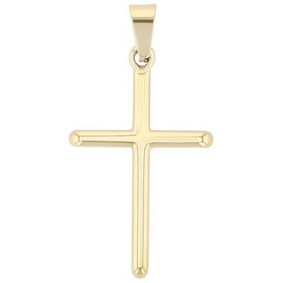 Kreuzanhänger AKZENT "Mara" Edelstahl - Schlicht & Elegant - Kreuz", gold (goldfarbig), Schmuckanhänger, Damen, Edelstahl