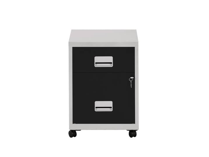 Caisson mobile Pratic 2 tiroirs - Corps Alu - Tiroirs Noir