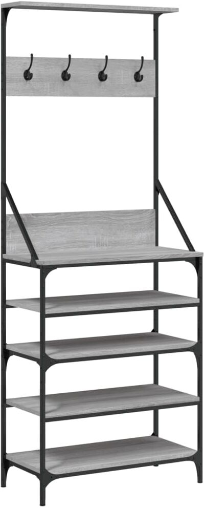 vidaXL Porte-vêtements et rangement des chaussures sonoma gris