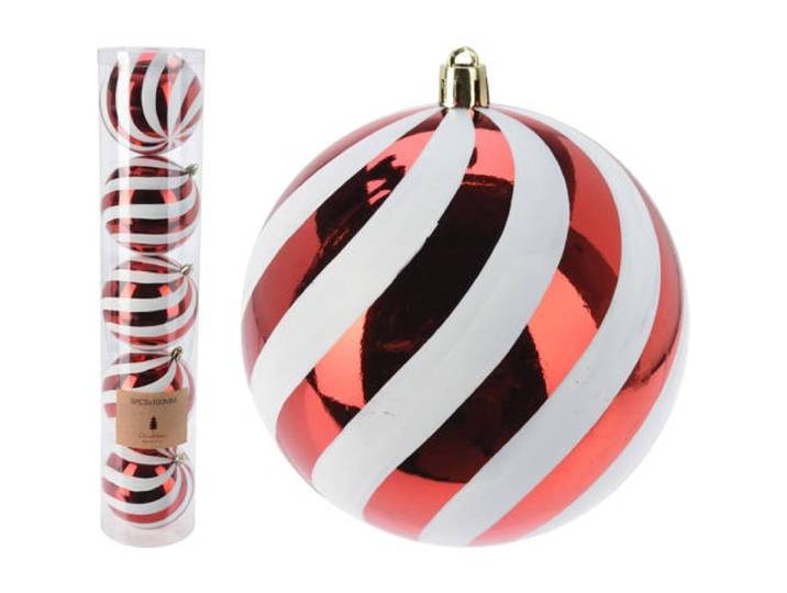 Home & Styling Collection Kerstbal polystyreen rood - 5 stuks (ø10 cm)