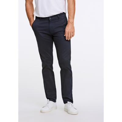 Chinos LINDBERGH "Chinos Tapered Fit", Herren, Gr. 28, Länge 30, blau (dk navy), Obermaterial: 97% Baumwolle, 3% Elasthan, unifarben, gerade, unten schmal, Hosen