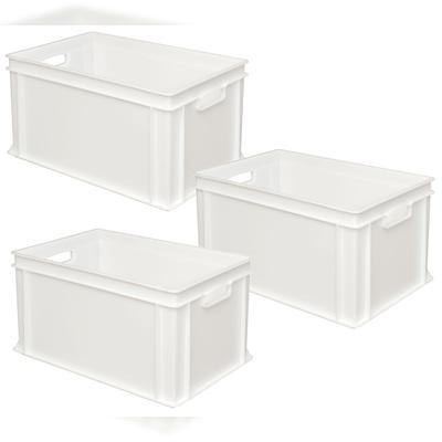 BRB 3 Eurobehälter, stapelbar, LxBxH 600x400x320 mm, weiß, 63 L, lebensmittelecht