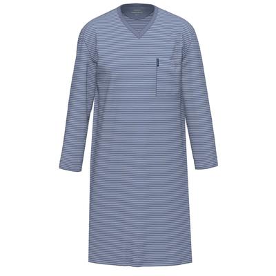 Pyjama AMMANN "Nachthemd 1/1 Arm Men / Nightwear", Herren, Gr. 54, blau (polo), Obermaterial: 100% Baumwolle CO., Homewear-Sets Pyjama
