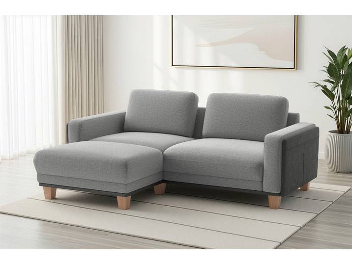 Ecksofa SIT & MORE Concept , grau, B:226cm H:84cm T:167cm, 100% Polyester, Sofas, Ecksofa, Modernes Sofa in drei Fußfarben zur Auswahl
