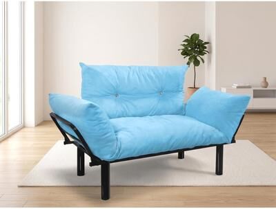 Furnia MASON Extra-wide Modern Loveseat with Metal Legs
