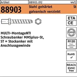 Stockanker R 88903 MMSplus-St 6x65/20/30 SW 10 Stahl galv.verz. 50St. HECO