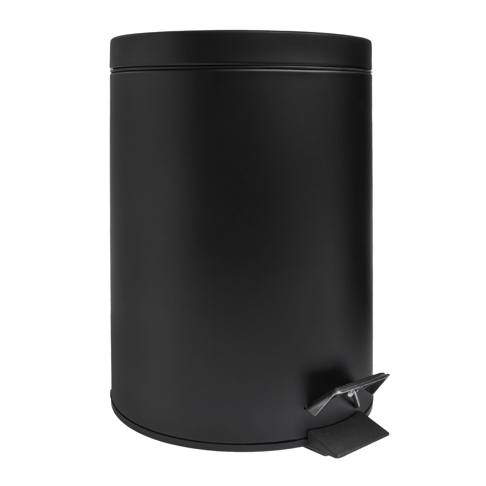 QUVIO Prullenbak 5 L - Rond - Metaal - Zwart