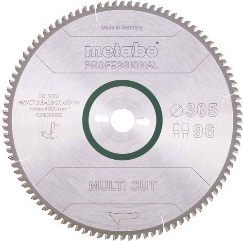 Metabo HW/CT 305X30 96 FZ/TR5 628091000 Hartmetall Kreissägeblatt 305 x 30 x 2mm Zähneanzahl: 96 1St.