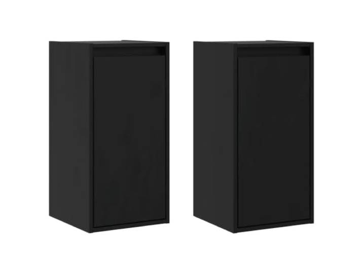 Helloshop26 2er Set Deko Wandschrank funktional 30x30x60 cm Kiefer massiv schwarz 02_0048093