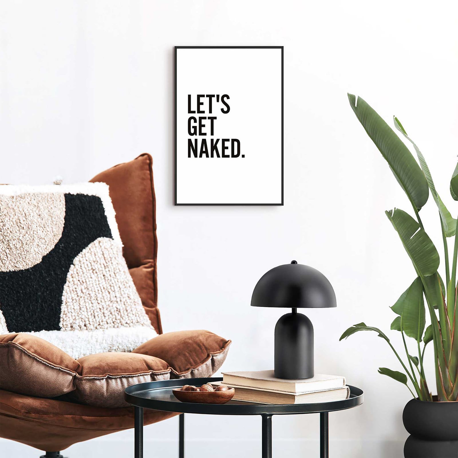 home24 Kunstprint Let´s get Naked zwart/wit B: 20 cm, D: 30 cm, H: 1 cm