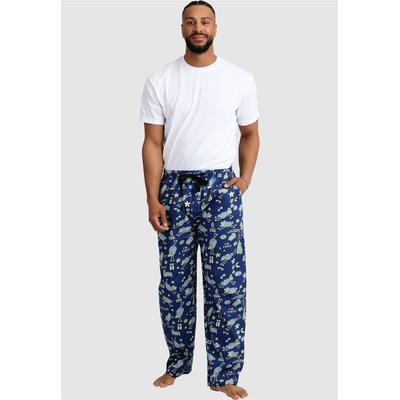 Schlafhose LOUSY LIVIN "Pants Sheep", Herren, Gr. S, EURO-Größen, blau, 100% Baumwolle, bedruckt, lang, Hosen Schlafhose, mit lockerem Schnitt