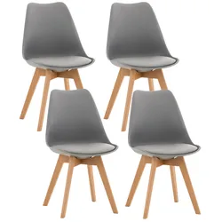 CLP 4er Set Stuhl Linares   Farbe: grau, Material: Kunststoff