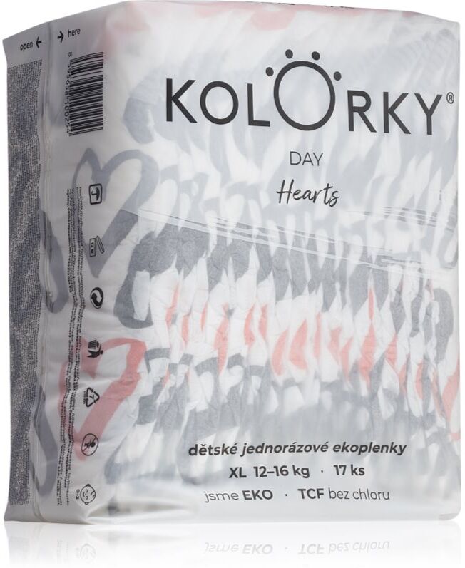 Kolorky Day Hearts disposable nappies size XL 12-16 Kg 17 pc