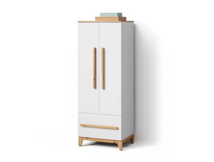 Livinity Kinderkleiderschrank Mailo , Weiß/Artisan-Eiche 70 x 186.8 cm mit 4 Schubladenfür stilvolle Aufbewahrung mit viel Platz