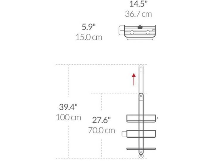 Duschablage Simplehuman Silber Metall B 36.7 T 15 cm - Material: Edelstahl
