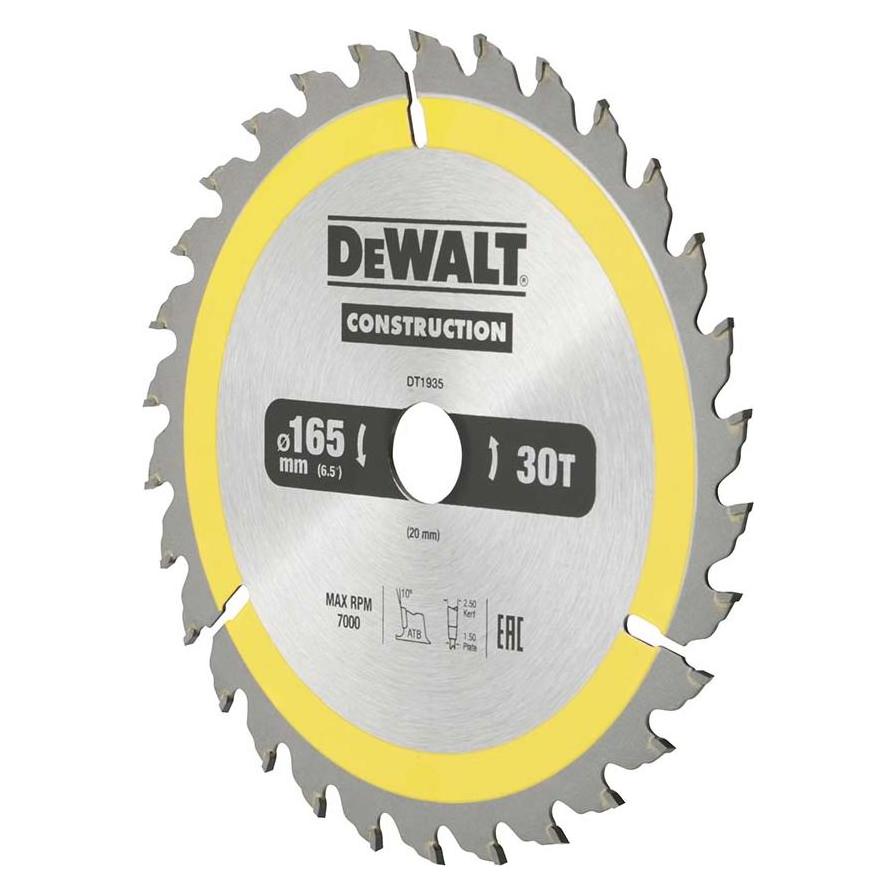 DeWalt Wolframcarbid Kreissägeblatt, Ø 165mm (DT1935-QZ)