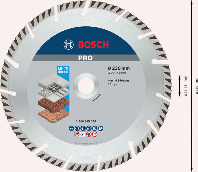 Bosch PRO Multi Material Diamanttrennscheibe, 230 x 22,23 mm 2608615065