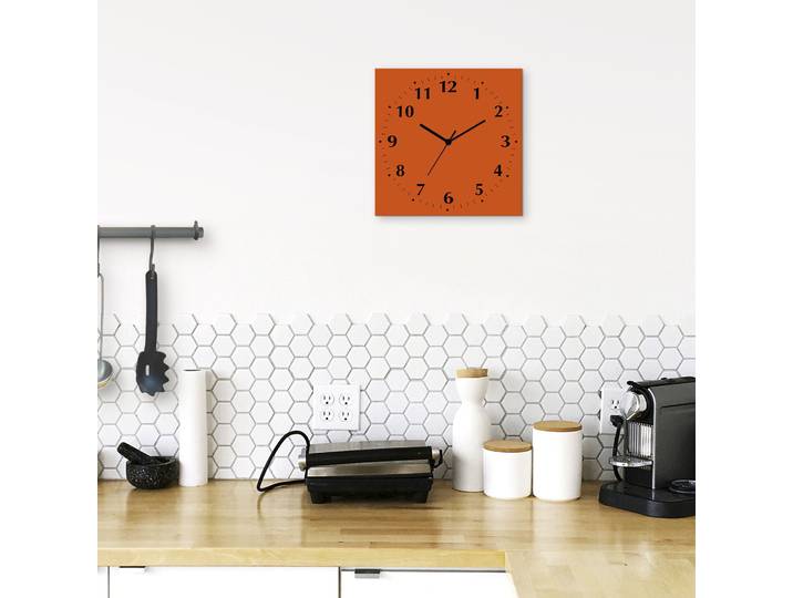 Wanduhr ARTLAND Uni Trendfarben , orange, B:30cm H:30cm T:0,3cm, Wanduhren, Wanduhr, wahlweise mit Quarz- oder Funkuhrwerk, lautlos ohne Tickgeräusche