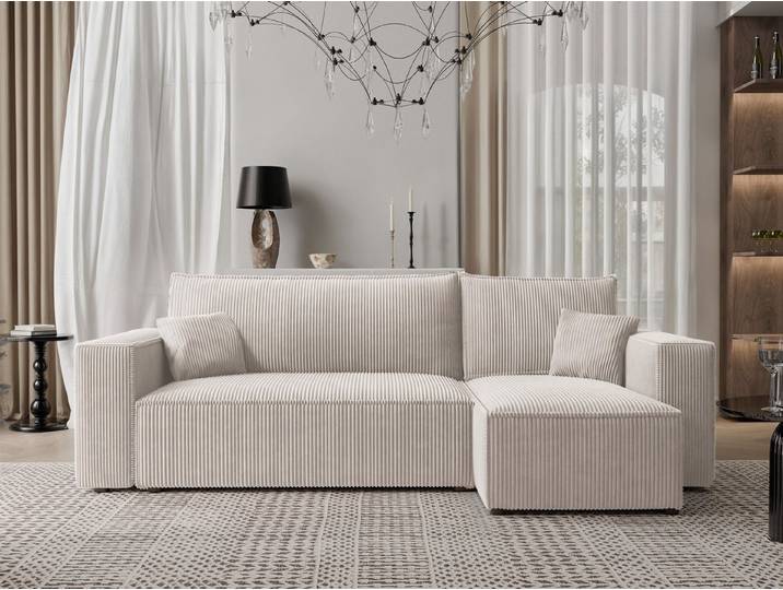 Fun Möbel Ecksofa Schlafsofa Sofa ADARA in Stoff, ausziehbare Schlaffunktion