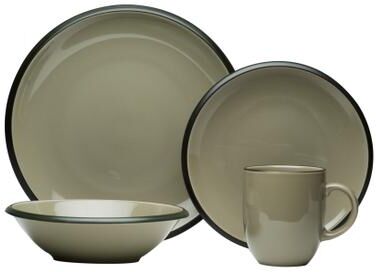 Red Vanilla Hampshire Grey 16-piece Dinnerware Set