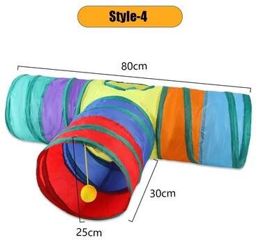 Inspired Living Colorful Foldable Cat Tunnel For Interactive Play 4