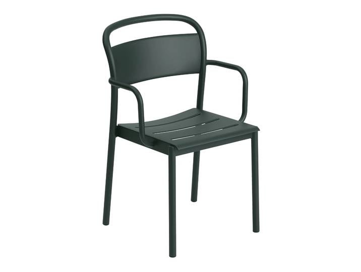 Muuto Chaise à accoudoirs Linear steel armchair Dark green